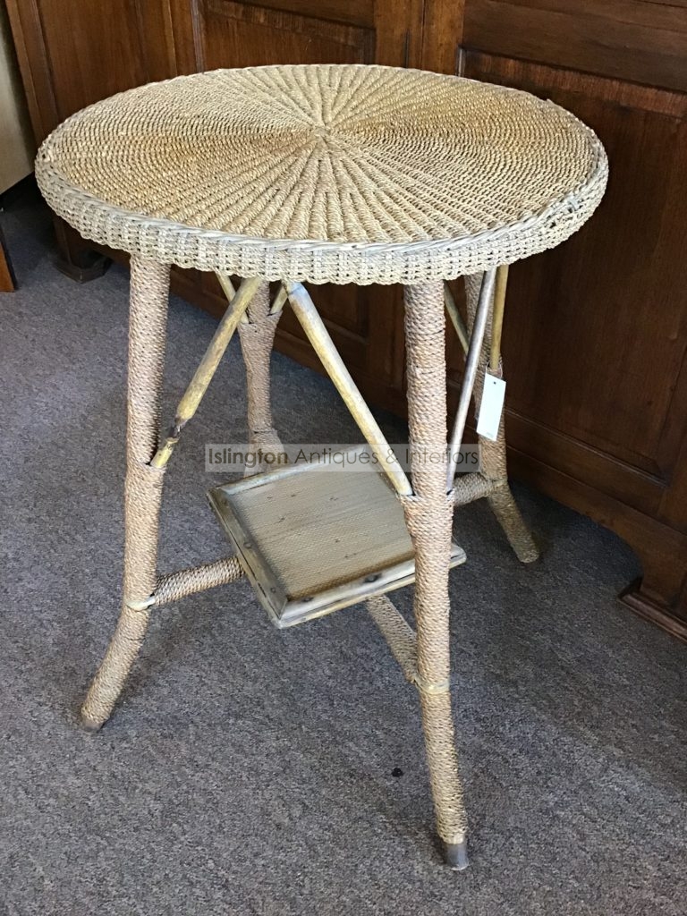 Seagrass cane occasional table c.1900’s - Islington Antiques and Interiors