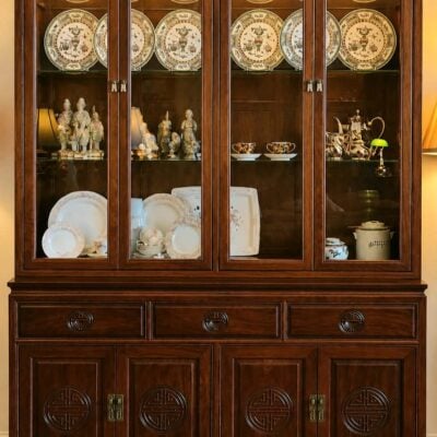 ASIAN ROSEWOOD SIDEBOARD CHINA DISPLAY CABINET
