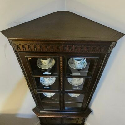 OAK CORNER DISPLAY CABINET