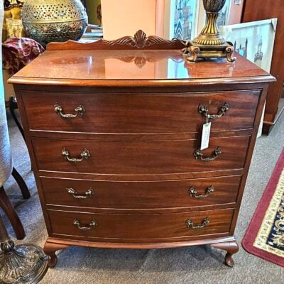 CEDAR BOW FRONT CHEST OF DRAWERS