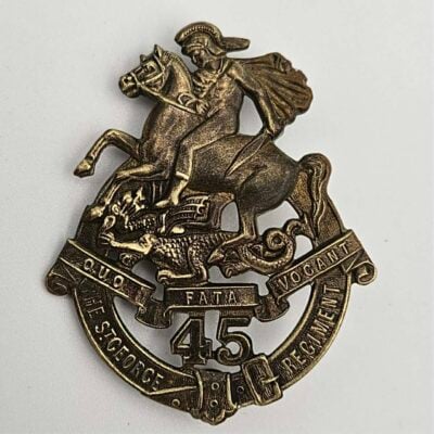 ST GEORGE 45th REGIMENT HAT BADGE