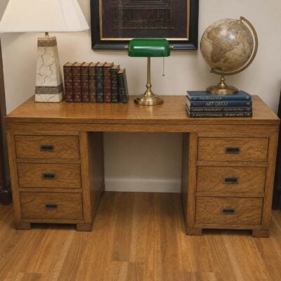 MODERN RETRO STYLE TWIN PEDESTAL DESK