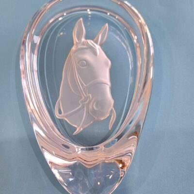 SEVRES CRYSTAL HORSE HEAD DISH