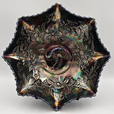 AUSTRALIAN CARNIVAL GLASS EMU MASTER BOWL