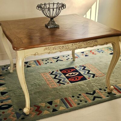 FRENCH PROVINCIAL PARQUETRY DINING TABLE