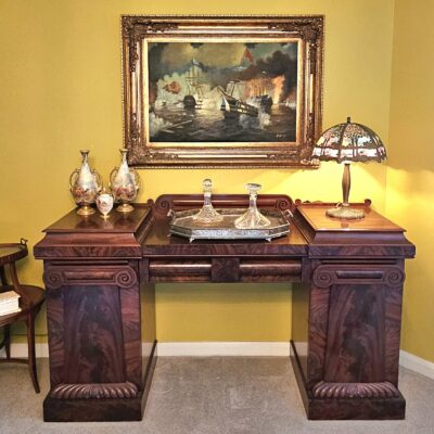 WILLIAM IV TWIN PEDESTAL MAHOGANY SIDEBOARD