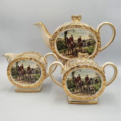 SADLER 3 PIECE TEA SERVICE THE HUNTSMAN