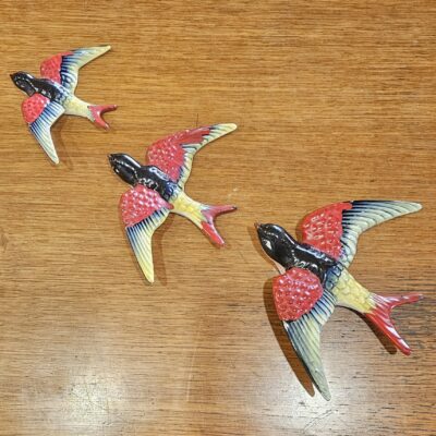 FLYING WALL BIRDS SWALLOWS x 3