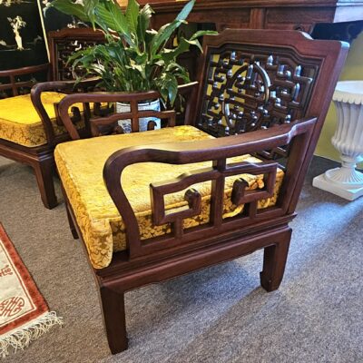 CHINESE ROSEWOOD PAIR OF ARMCHAIRS