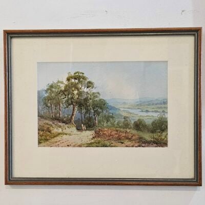 AUSTRALIAN RURAL SCENE WATERCOLOUR W BARRATT