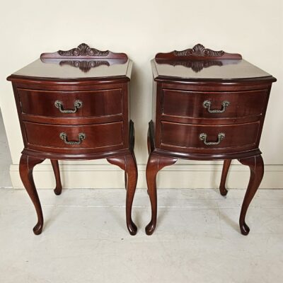PAIR CEDAR QUEEN ANNE BEDSIDE CABINETS