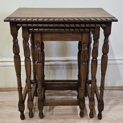 NEST OF 3 JACOBEAN OAK SIDE TABLES