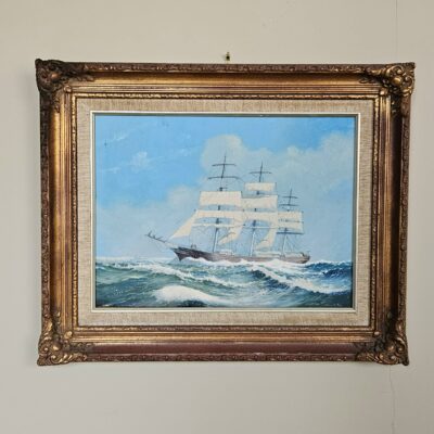 OIL PAINTING SAILING SHIP TERRY CALLEN