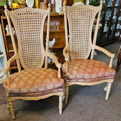 FRENCH RATTAN ARMCHAIRS