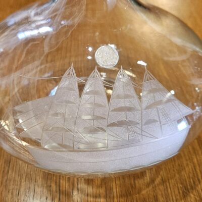 CRYSTAL ETCHED SHIP DECANTER TOSCANY