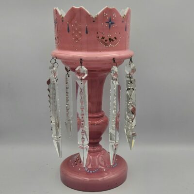 VICTORIAN GLASS PINK LUSTRE VASE