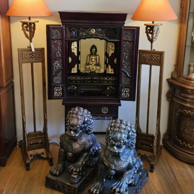 CHINESE ELMWOOD PALACE STANDARD LAMP